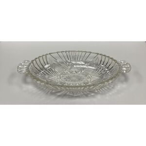 Vintage Small Oval Cut Clear Crystal Dish.